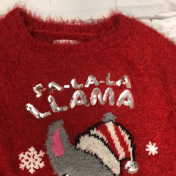 Fa-la-la Llama Christmas Pullover Sweater - Picture 4 of 6